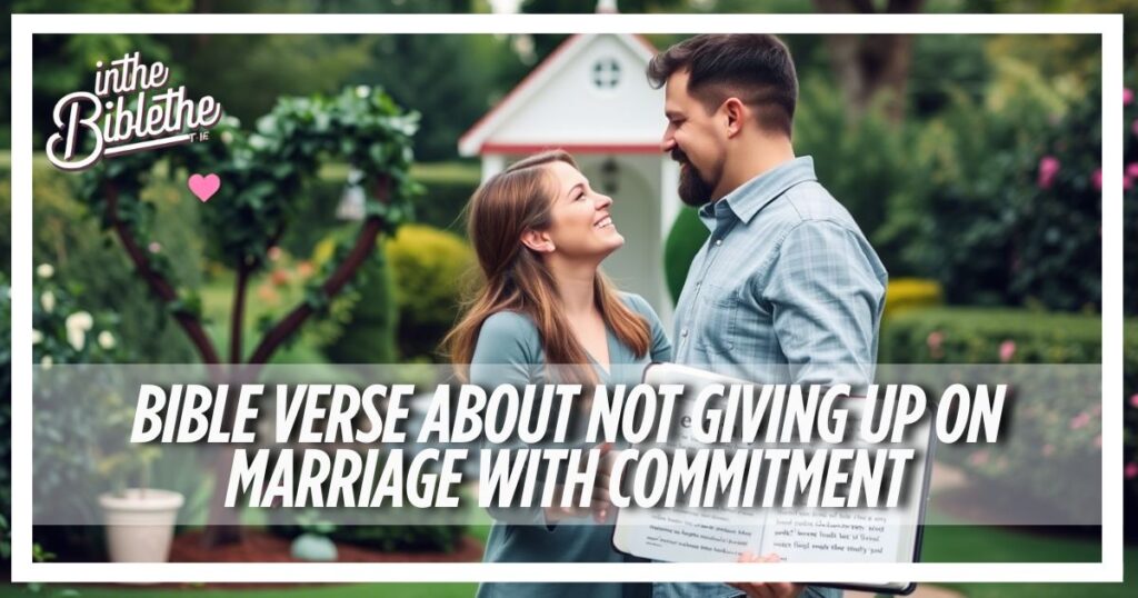 Bible verse about not giving up on marriage with commitment