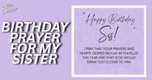 Birthday Prayer for My Sister