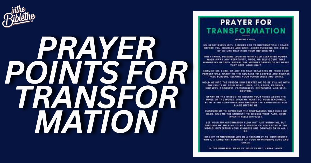 Prayer Points For Transformation